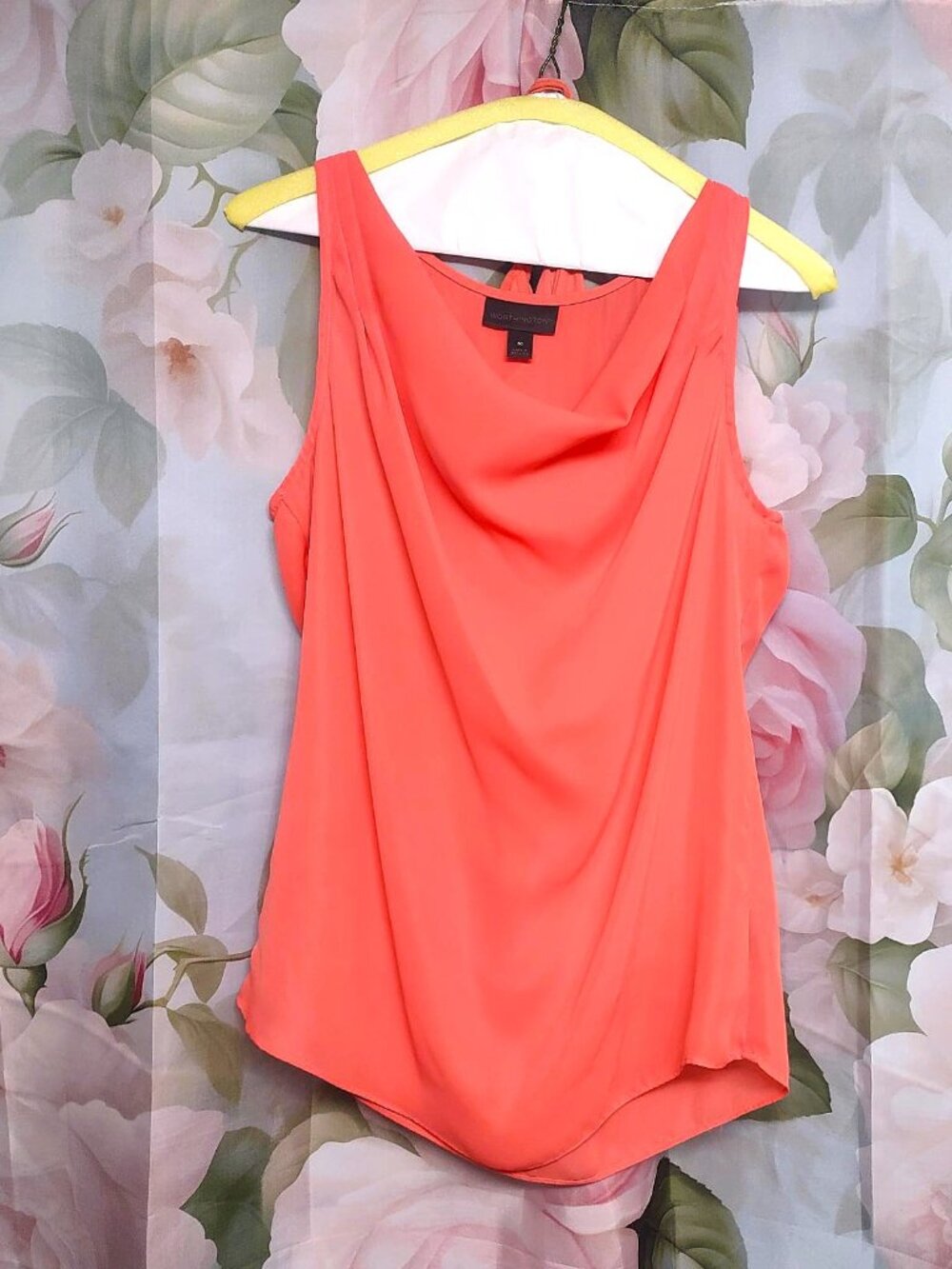 Bright Coral Sleeveless Blouse, Size M